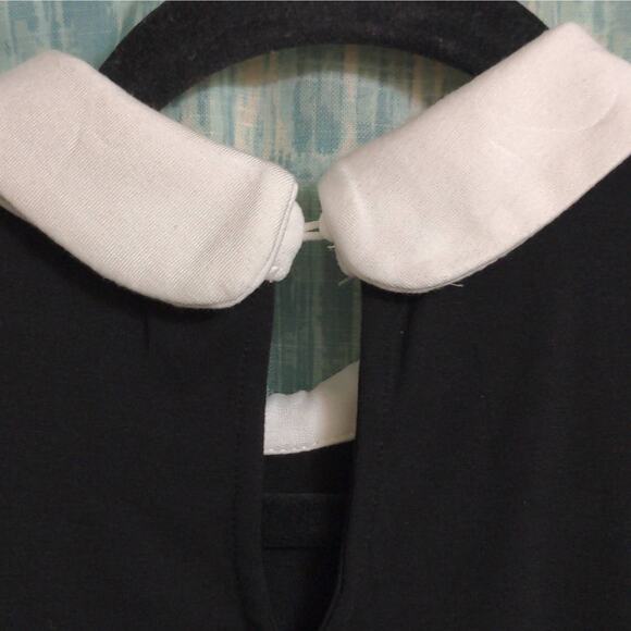 Cece Womens Tank Top Black Sleeveless Peter Pan Collar Stretch Ruffles M New - Picture 5 of 10